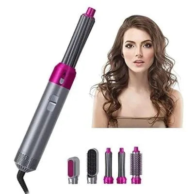 5-in-1 Hair Curler & Straightener Dryer Brush – Fast Drying, Low Noise & Safe Styling