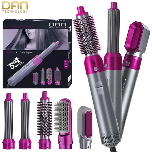 5-in-1 Hair Curler & Straightener Dryer Brush – Fast Drying, Low Noise & Safe Styling
