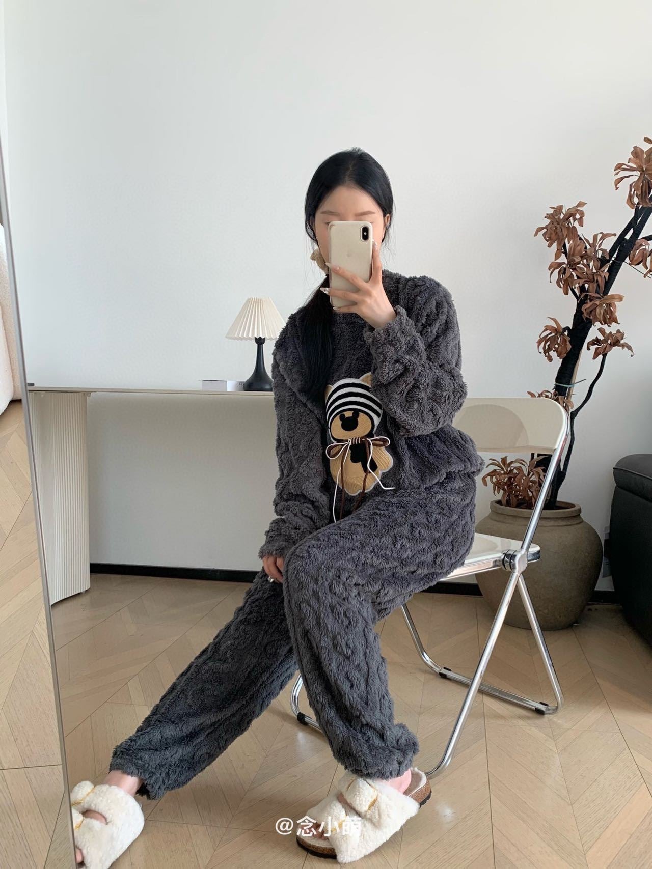 Hello Kitty bear colar fleece pajama