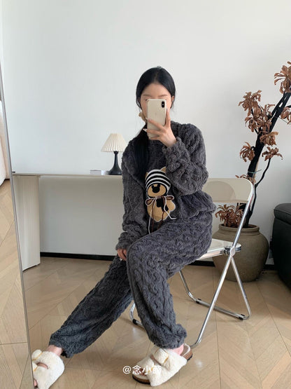 Hello Kitty bear colar fleece pajama