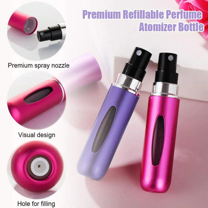 Multicolor Travel Perfume Refiller Set – Leak-Proof & Portable