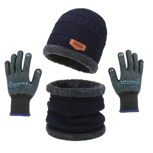 3-in-1 Thermal Winter Set – Beanie Cap, Neck Warmer & Gloves