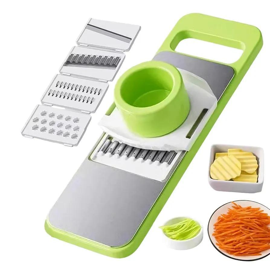 5-in-1 Manual Vegetable Slicer – Multifunctional Stainless Steel Cutter