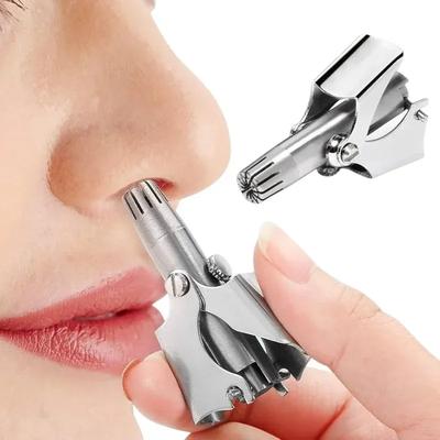 Manual Stainless Steel Nose & Ear Hair Trimmer – Painless, Battery-Free Grooming Tool