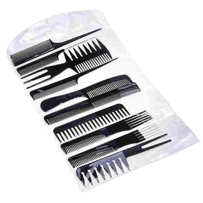 10-Piece Professional Comb Kit – Hair Styling and Cutting Tools