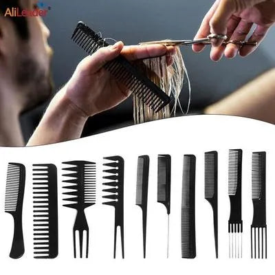 10-Piece Professional Comb Kit – Hair Styling and Cutting Tools
